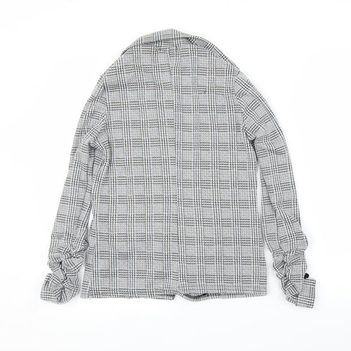 Boohoo Womens Grey Houndstooth  Cardigan Jumper Size 8