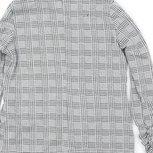 Boohoo Womens Grey Houndstooth  Cardigan Jumper Size 8