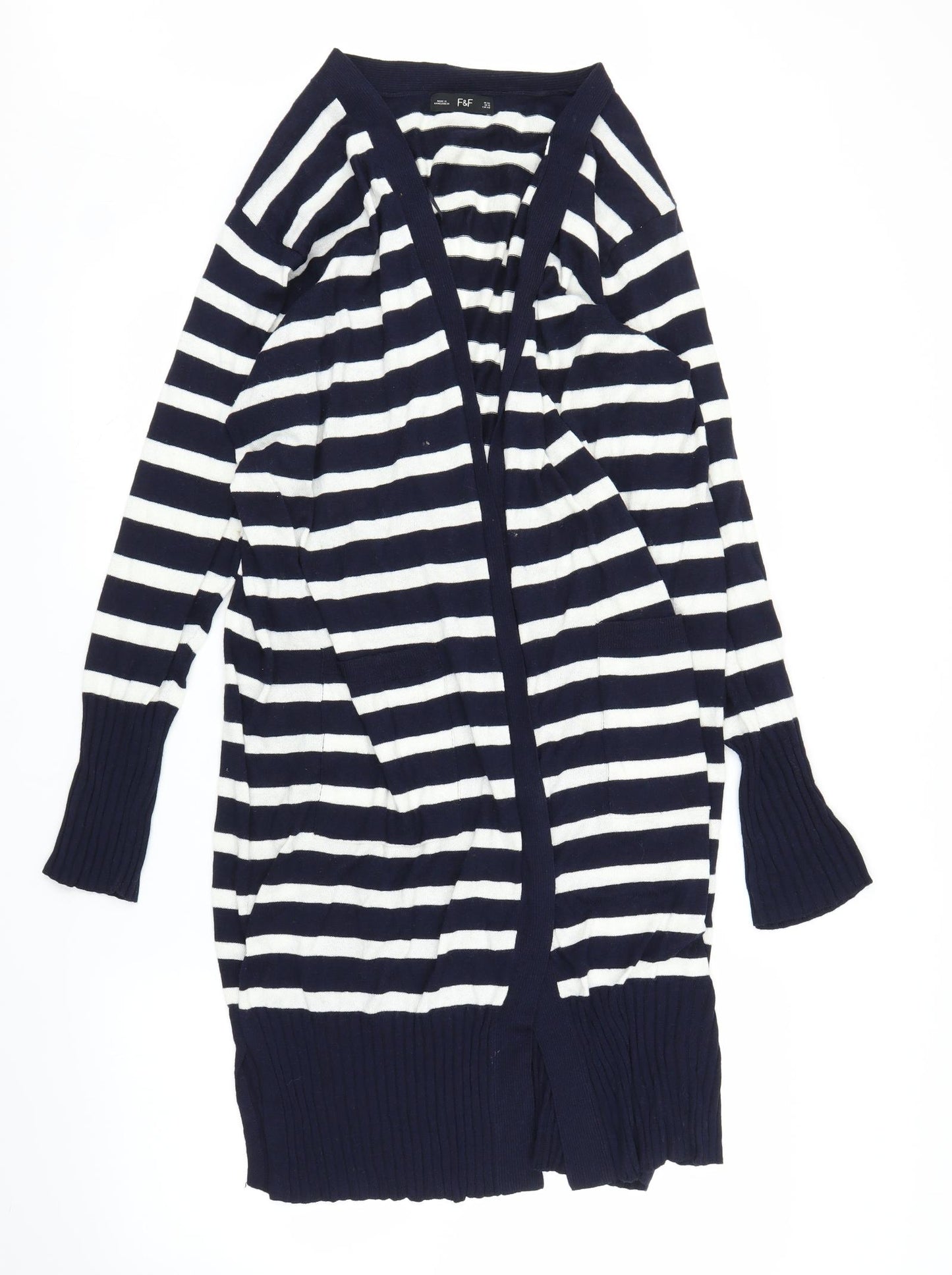 F&F Womens Blue Striped  Cardigan Jumper Size 20
