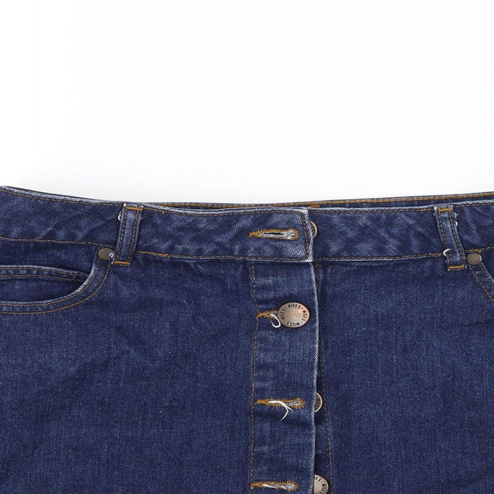 Miss Selfridge Womens Blue  Denim Mini Skirt Size 12