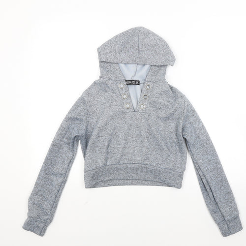 Misspap Womens Grey   Pullover Hoodie Size M  - Croped