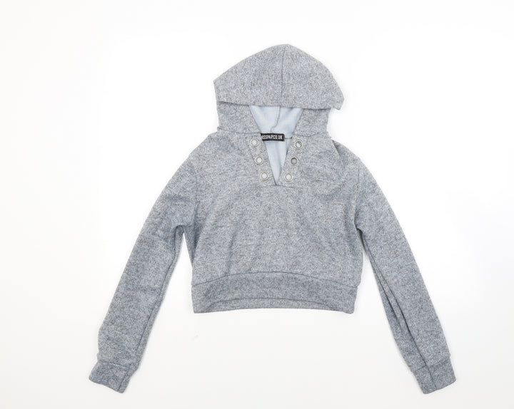 Misspap Womens Grey Pullover Hoodie Size M - Croped