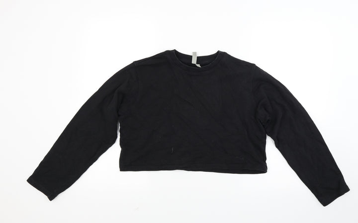 ASOS Womens Black  Jersey Pullover Sweatshirt Size 12  - Croped