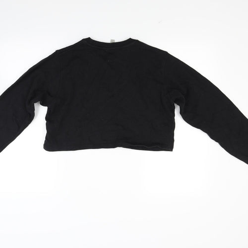 ASOS Womens Black  Jersey Pullover Sweatshirt Size 12  - Croped