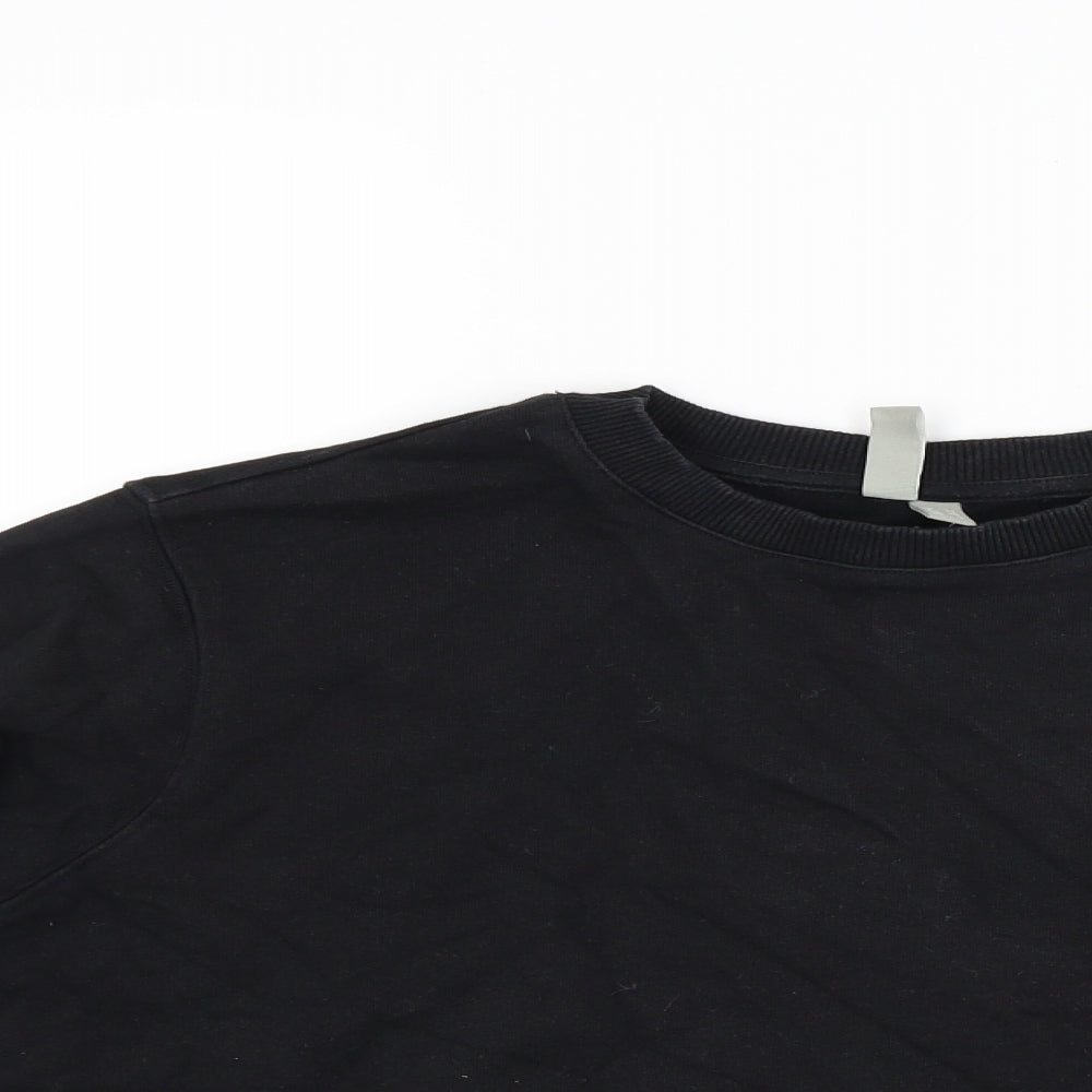 ASOS Womens Black  Jersey Pullover Sweatshirt Size 12  - Croped