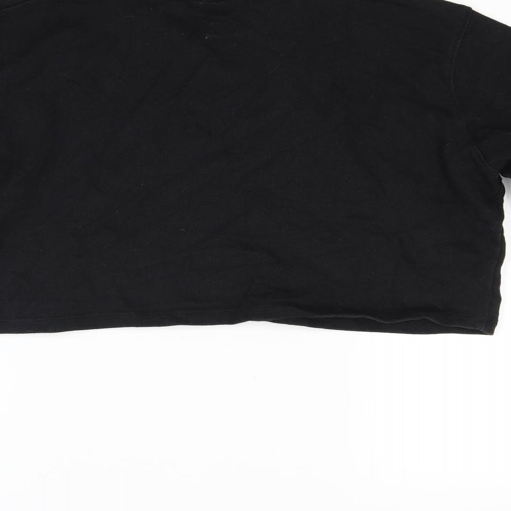 ASOS Womens Black  Jersey Pullover Sweatshirt Size 12  - Croped