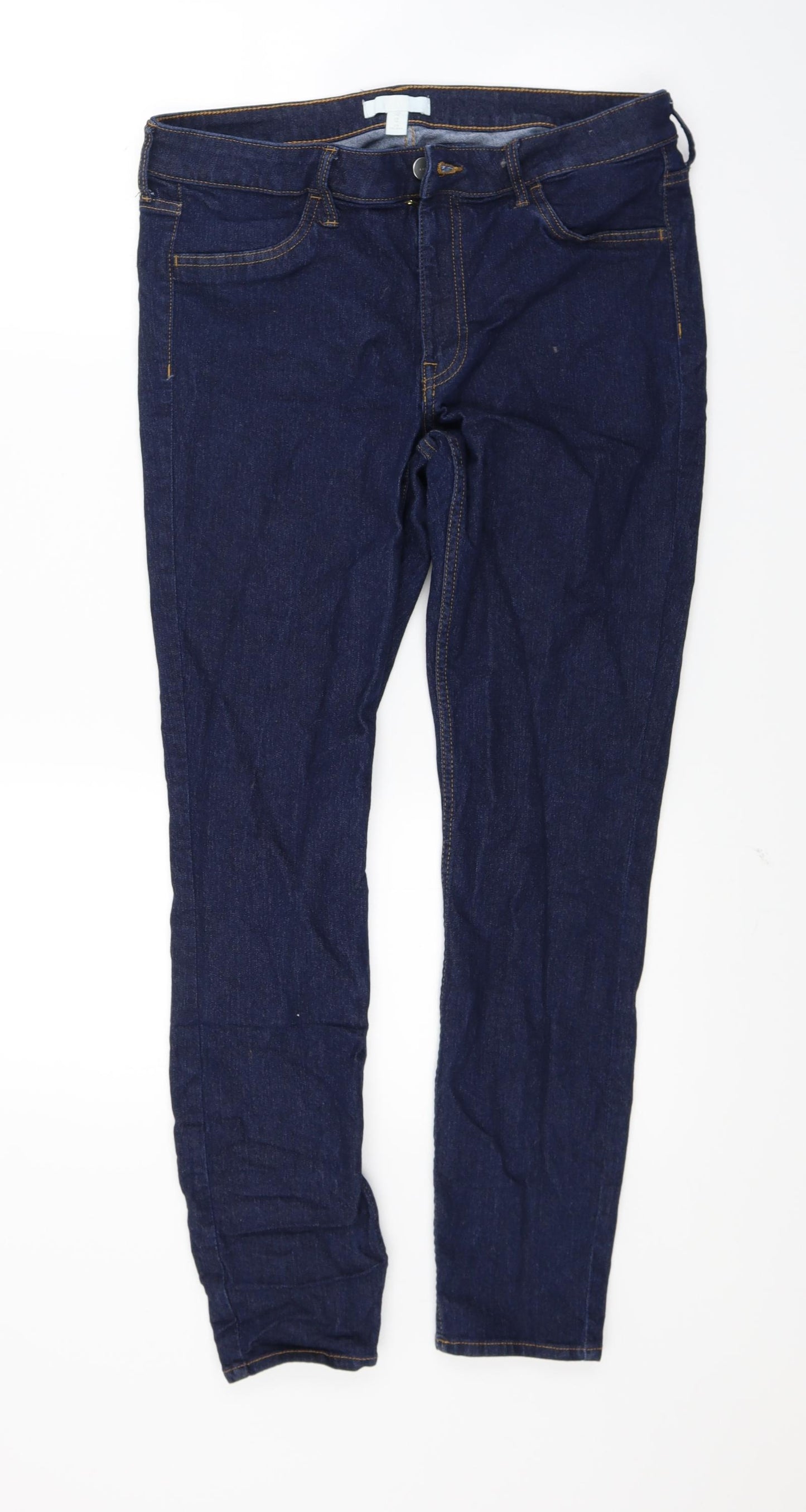 H&M Womens Blue  Denim Skinny Jeans Size 16 L26 in
