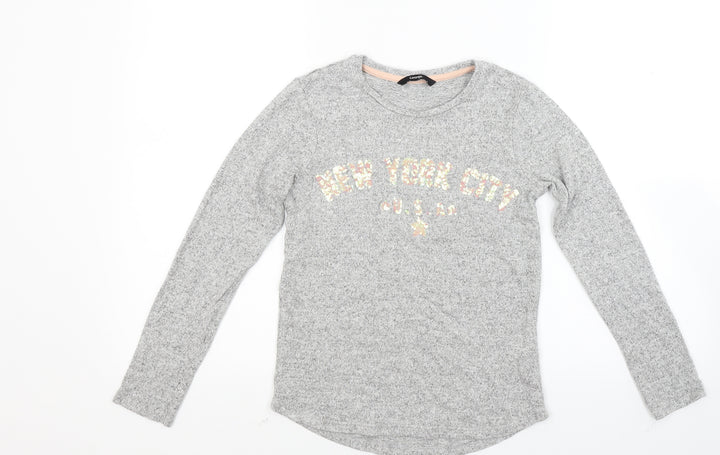George Girls Grey Pullover Sweatshirt Size 10 Years - New york