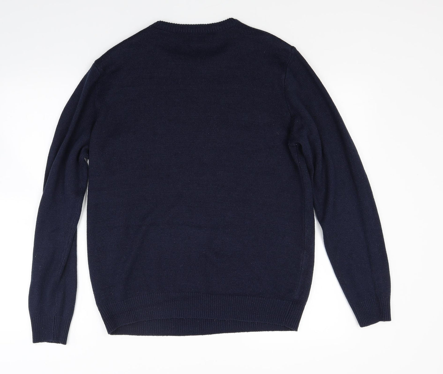 F&F Mens Blue  Knit Pullover Jumper Size M  - Christmas jumper