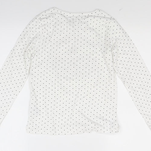 Primark Girls White Polka Dot  Basic T-Shirt Size 11 Years  - Make Your Dreams Happen