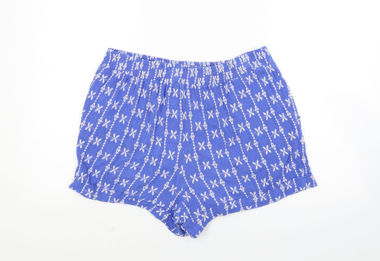 Falmer Womens Blue Floral  Cut-Off Shorts Size 12