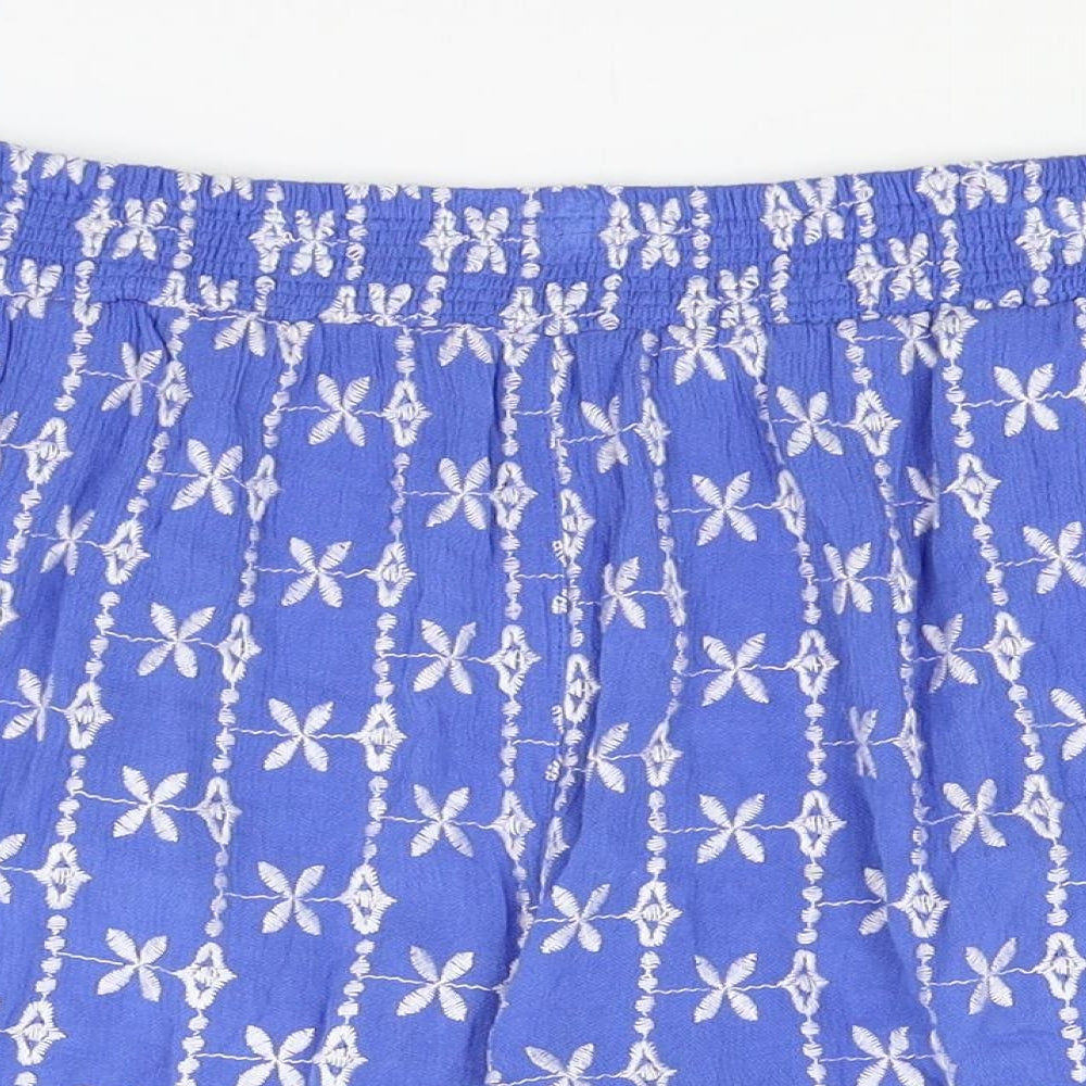 Falmer Womens Blue Floral  Cut-Off Shorts Size 12
