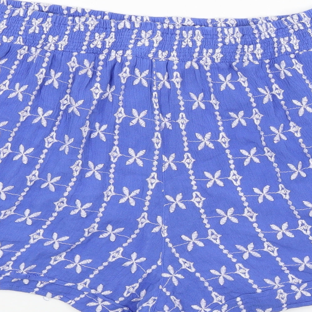 Falmer Womens Blue Floral  Cut-Off Shorts Size 12