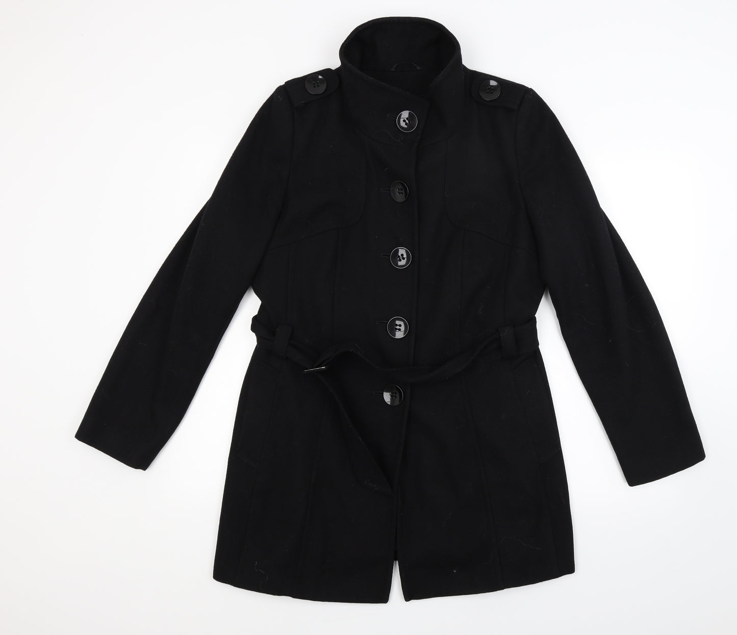 Dorothy Perkins Womens Black   Overcoat Coat Size 16