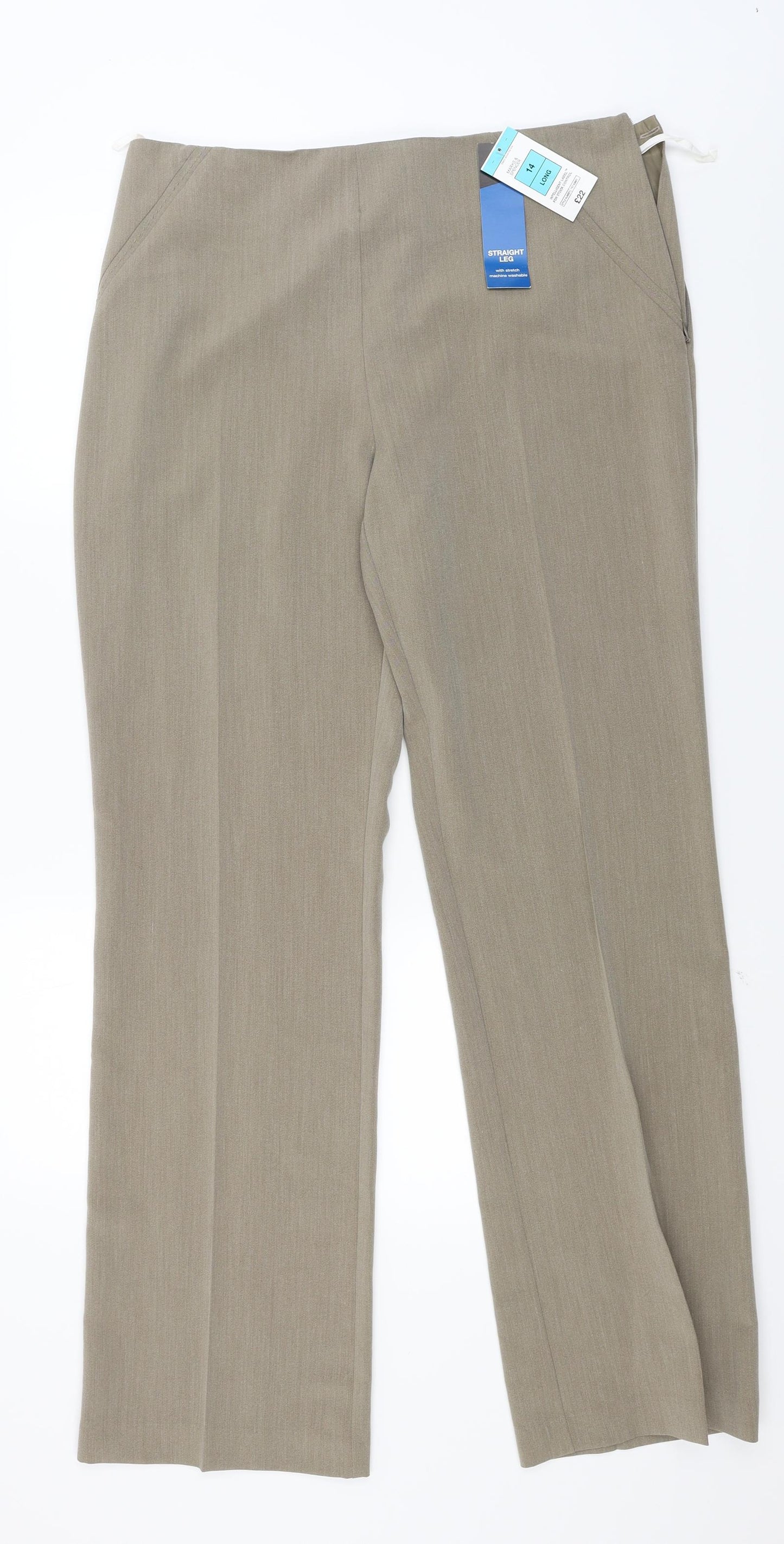 Marks and Spencer Womens Brown   Trousers  Size 14 L31 in