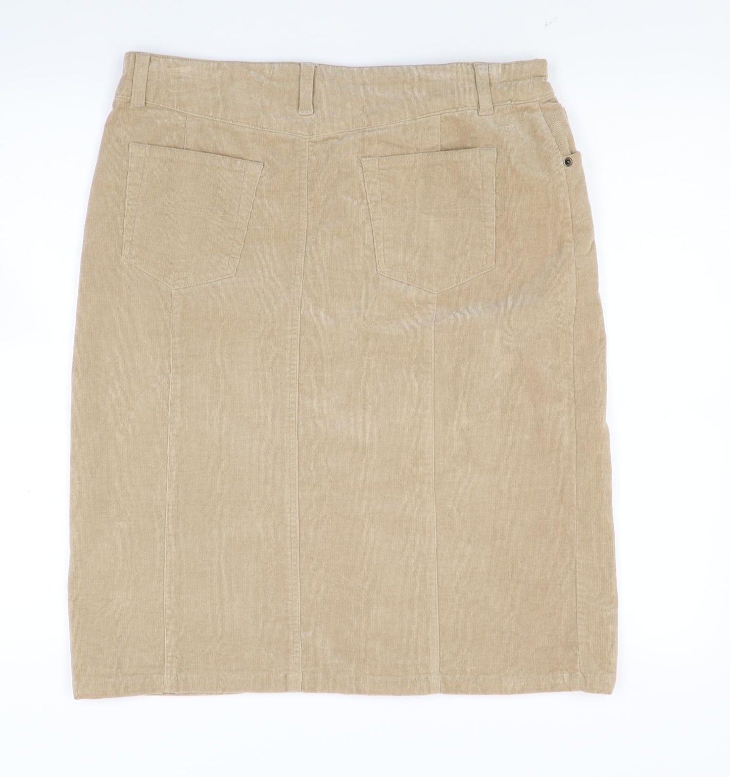 Dunes Womens Beige  Corduroy Bandage Skirt Size 14  - Belted