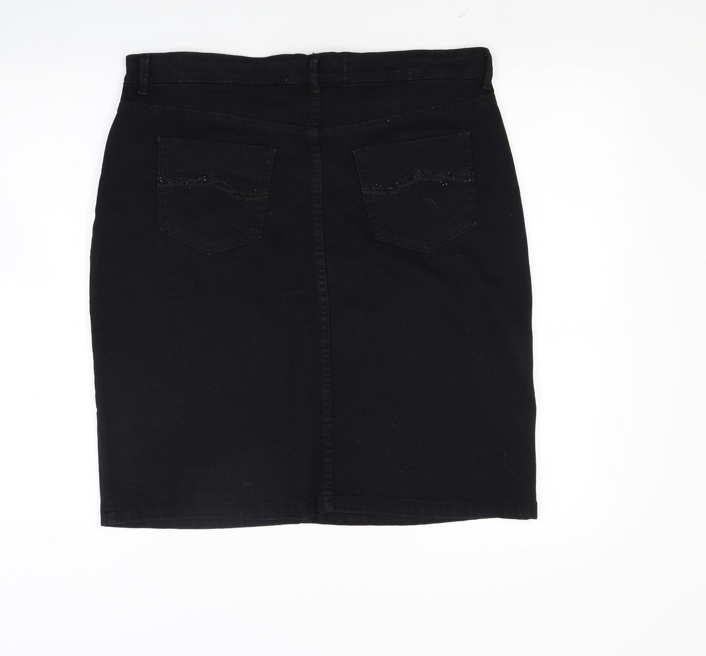 Marks and Spencer Womens Black  Denim A-Line Skirt Size 14