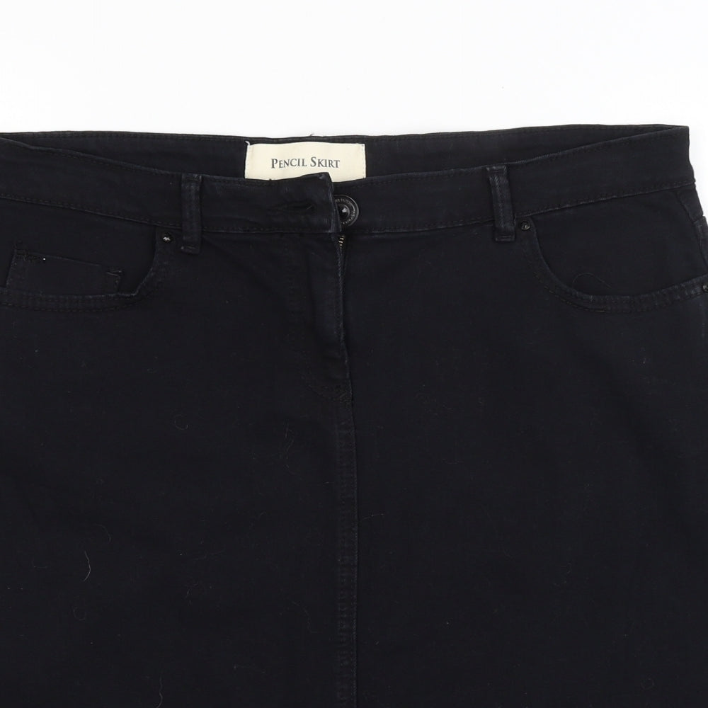 Marks and Spencer Womens Black  Denim A-Line Skirt Size 14