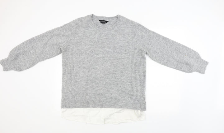 Dorothy Perkins Womens Grey Knit Pullover Jumper Size 14