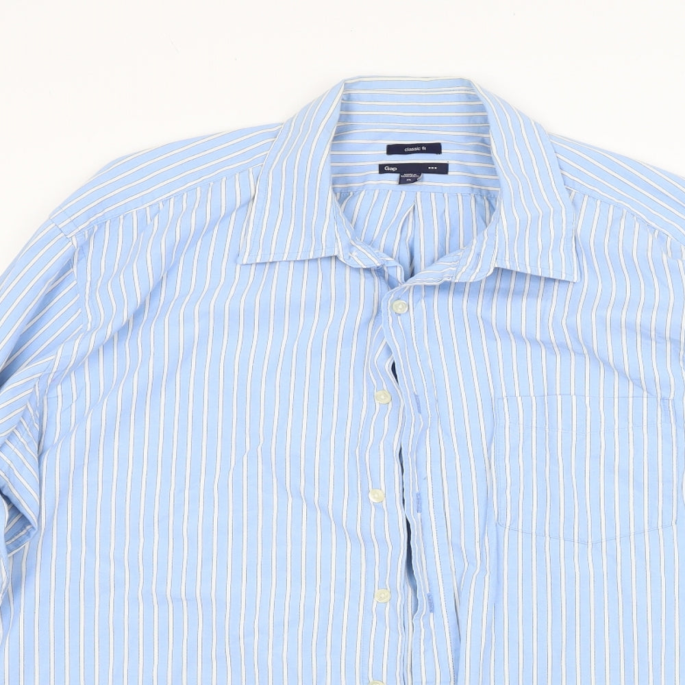Gap Mens Blue Striped   Button-Up Size XL