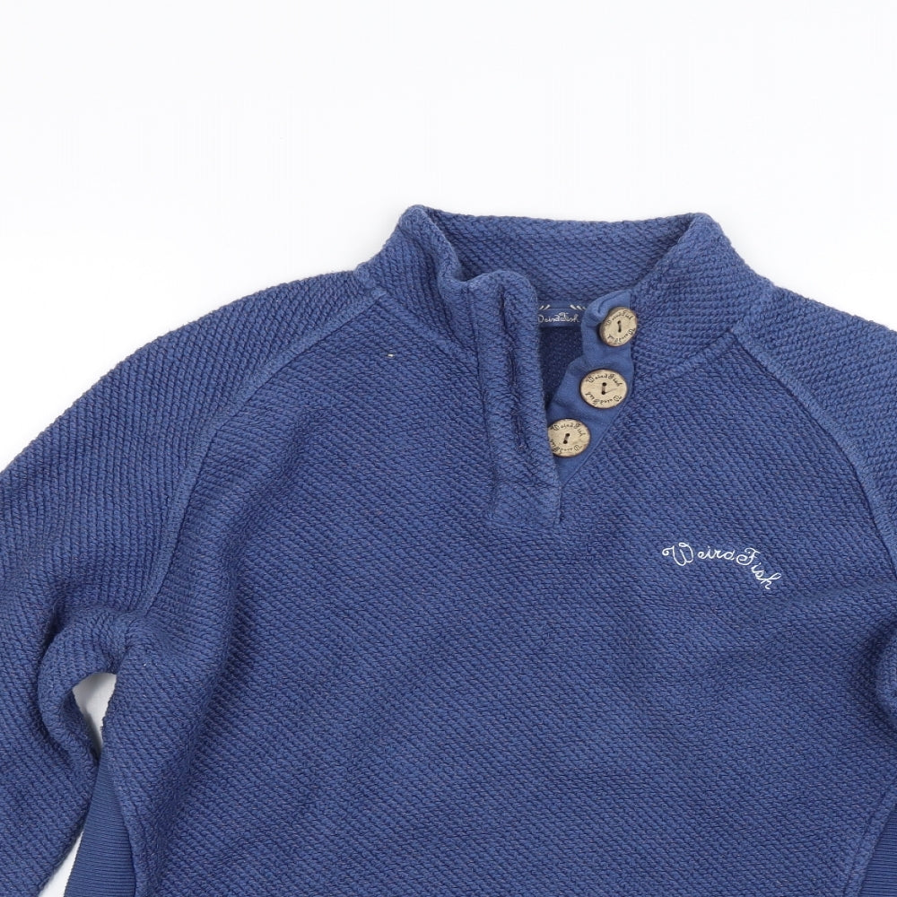 Weird Fish Mens Blue  Knit Pullover Jumper Size XL
