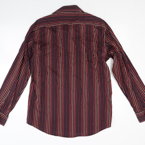 Pierre Cardin Mens Red Striped   Dress Shirt Size 17.5