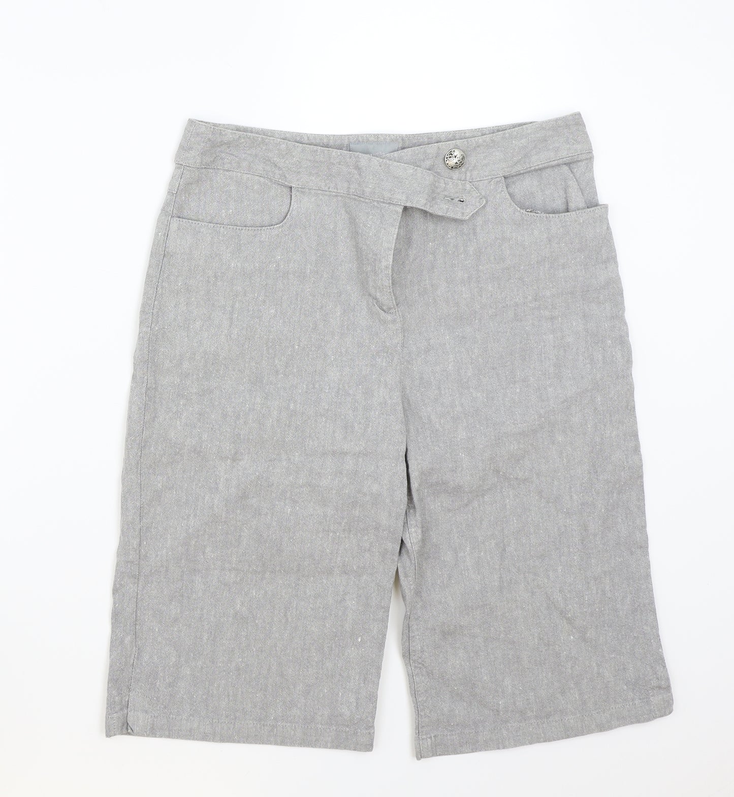 Per Una Womens Grey   Cropped Trousers Size 12