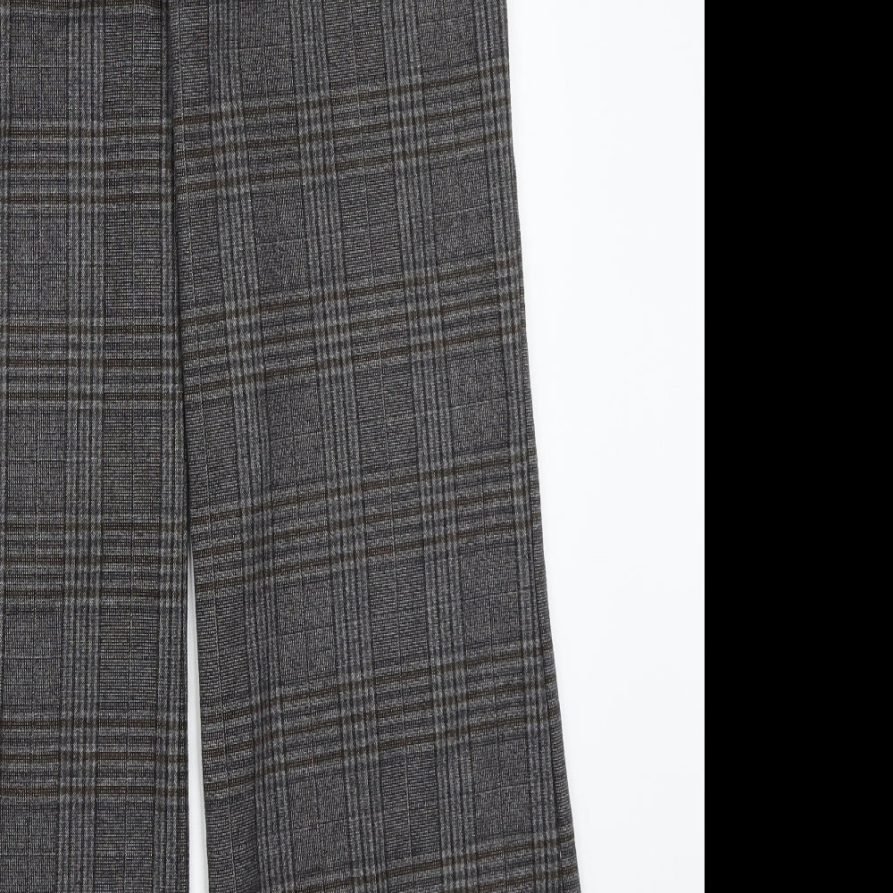 Zara Womens Grey Check  Trousers  Size M L29 in