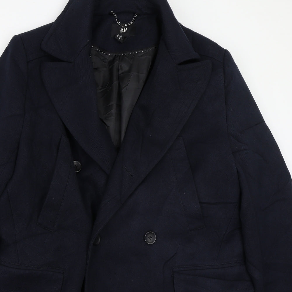 H&M Mens Blue   Jacket Coat Size 44