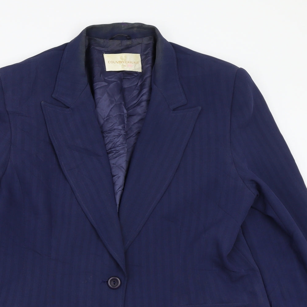 Country Casuals  Womens Blue   Jacket Suit Jacket Size 16