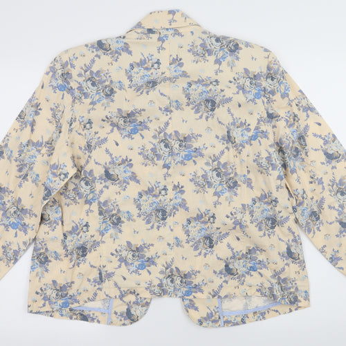 River Island Womens Ivory Floral  Jacket Blazer Size 18