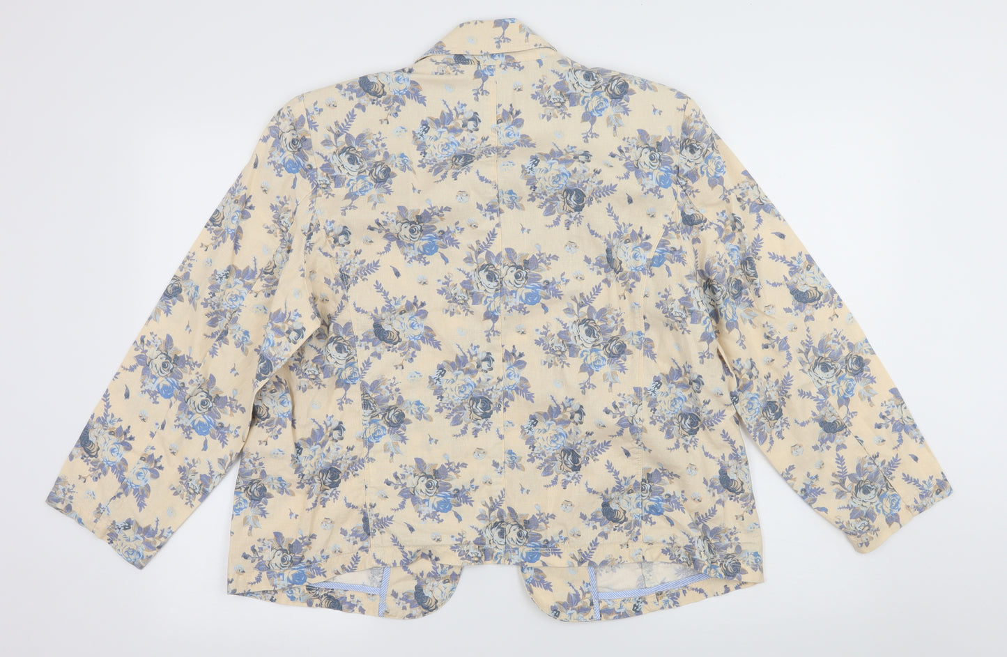 River Island Womens Ivory Floral  Jacket Blazer Size 18