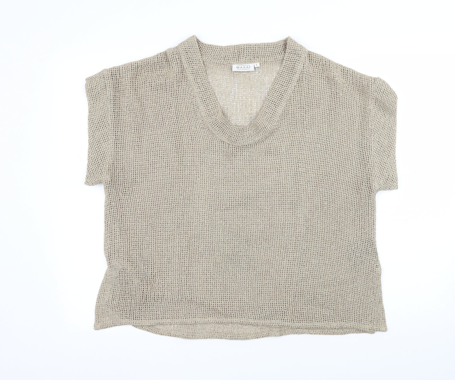 Masai Womens Beige  Knit Pullover Jumper Size L