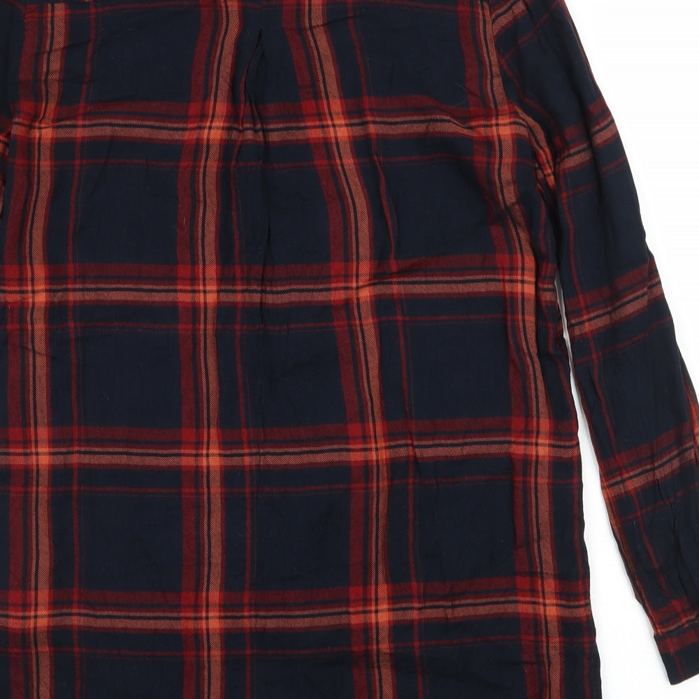 Primark Womens Blue Plaid  Basic Button-Up Size 10