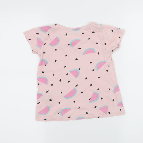 RESERVED Girls Pink Geometric Jersey Basic T-Shirt Size 5 Years  - Watermelon