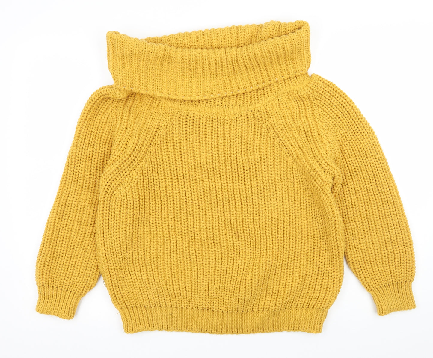 New Look Womens Yellow  Knit Pullover Jumper Size M