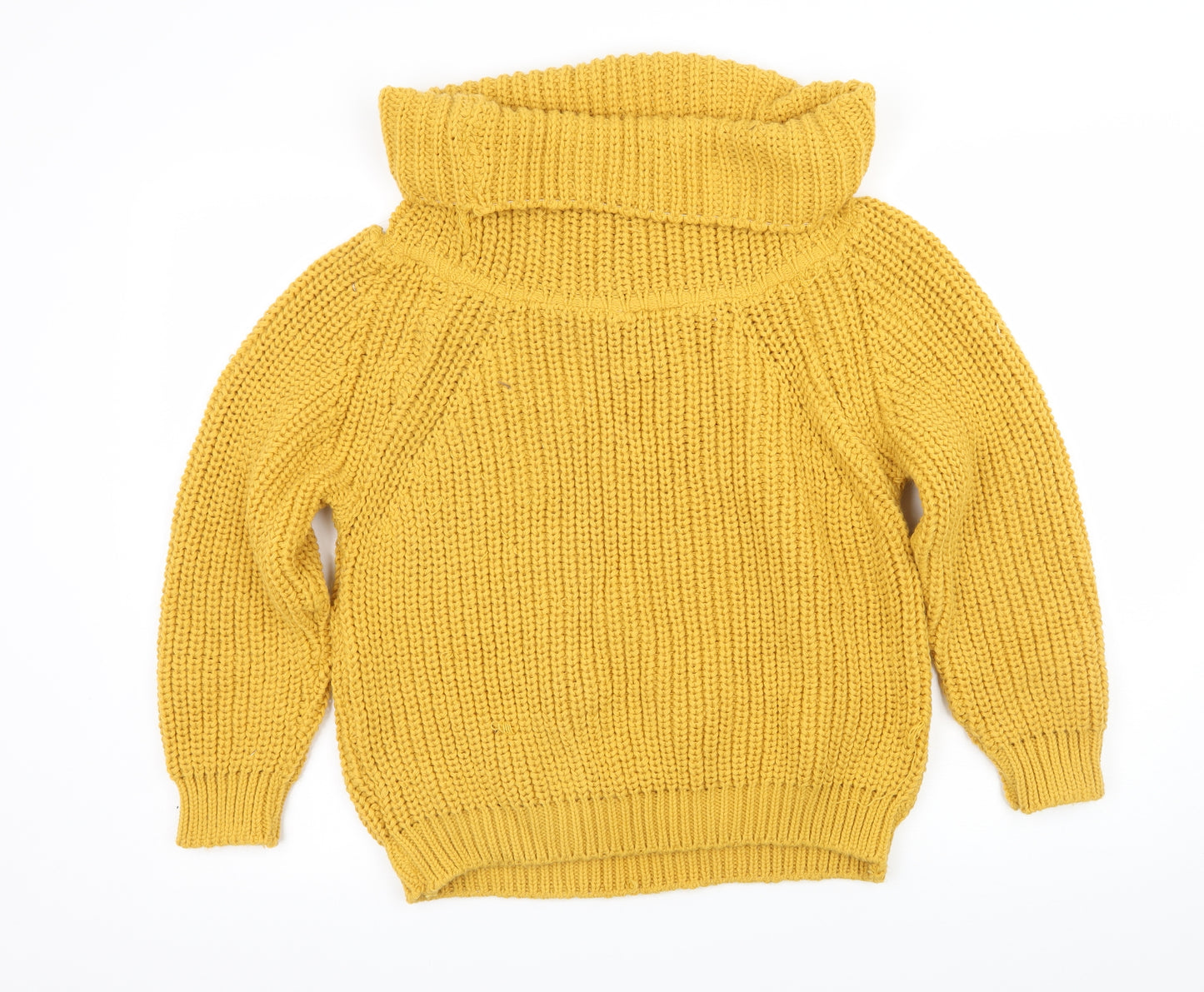New Look Womens Yellow  Knit Pullover Jumper Size M
