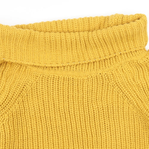 New Look Womens Yellow  Knit Pullover Jumper Size M