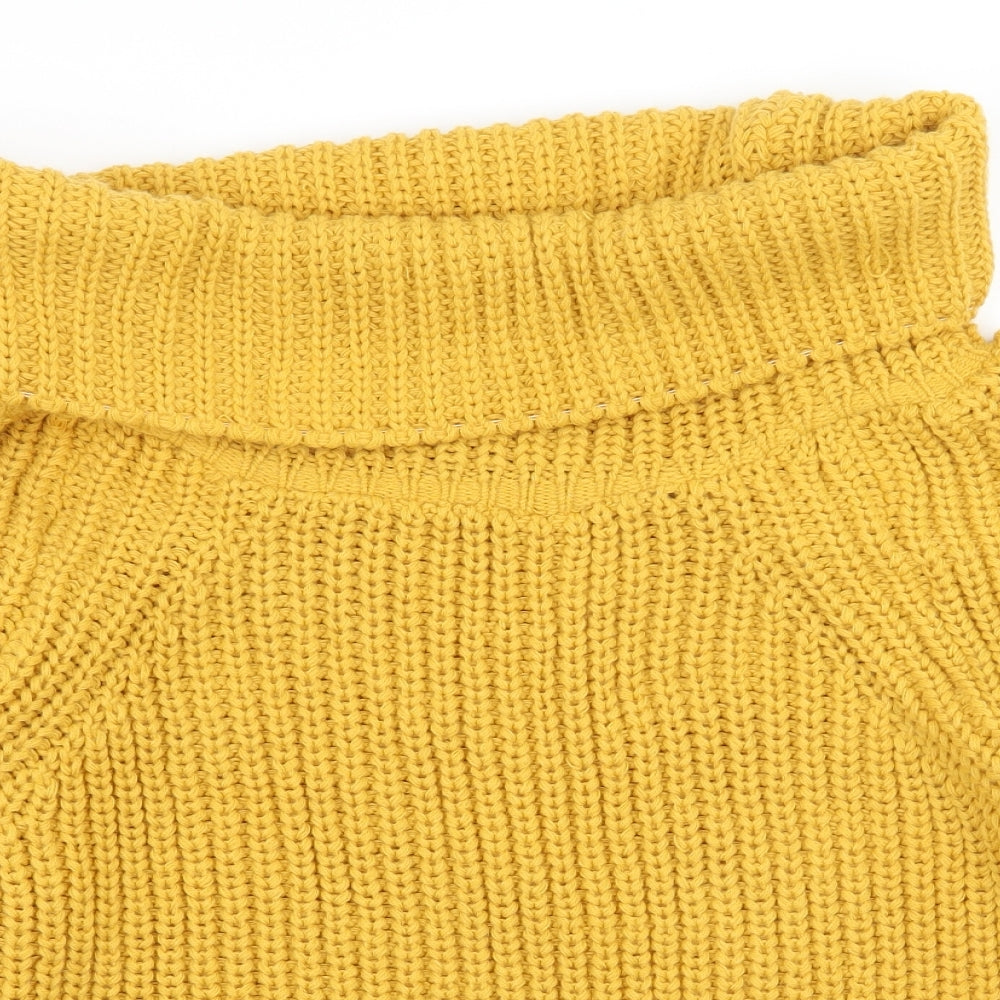 New Look Womens Yellow  Knit Pullover Jumper Size M