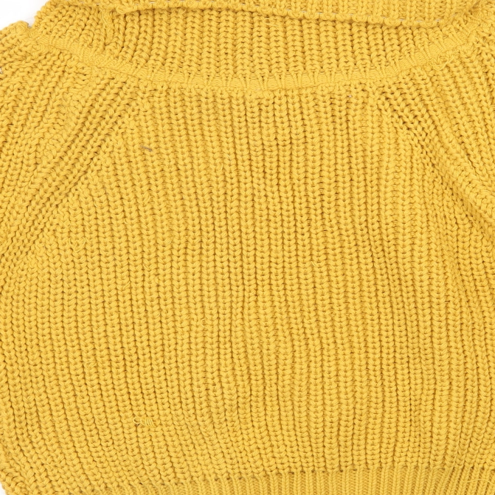 New Look Womens Yellow  Knit Pullover Jumper Size M