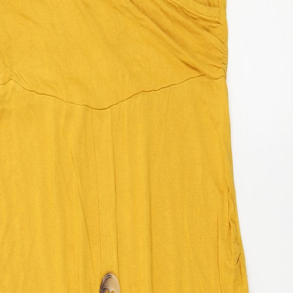 Boohoo Womens Yellow  Jersey A-Line  Size 10