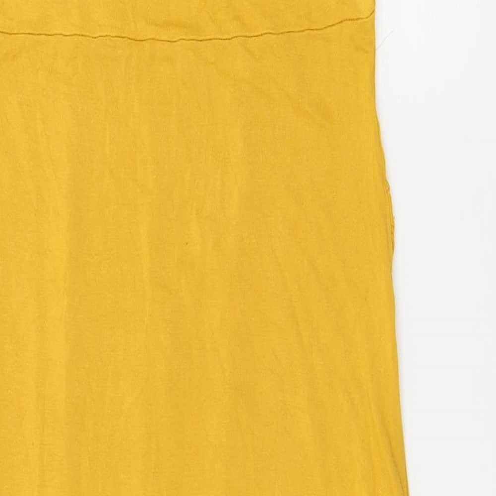 Boohoo Womens Yellow  Jersey A-Line  Size 10