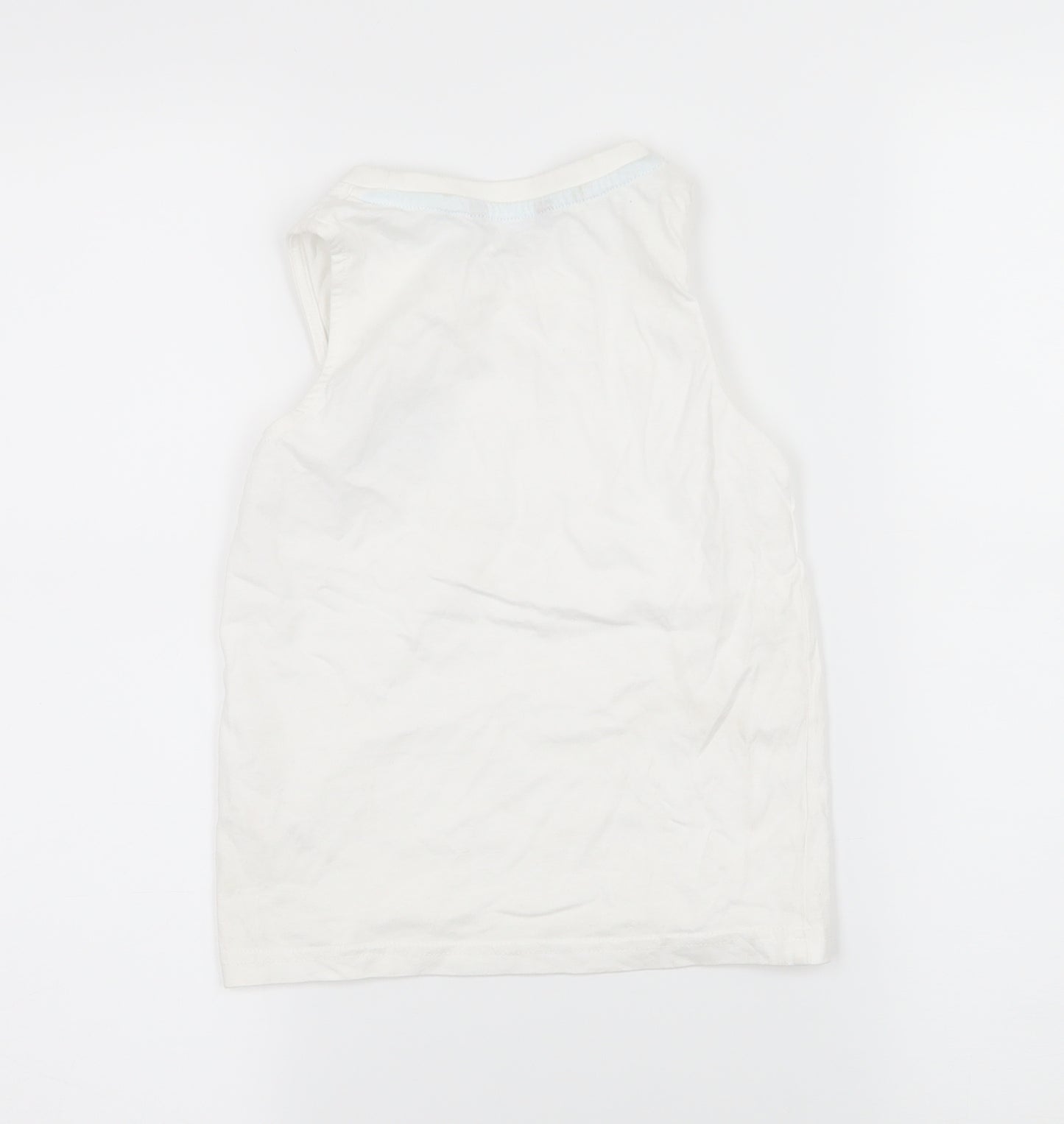 George Boys White  Jersey Basic Tank Size 4-5 Years  - Summer Wave
