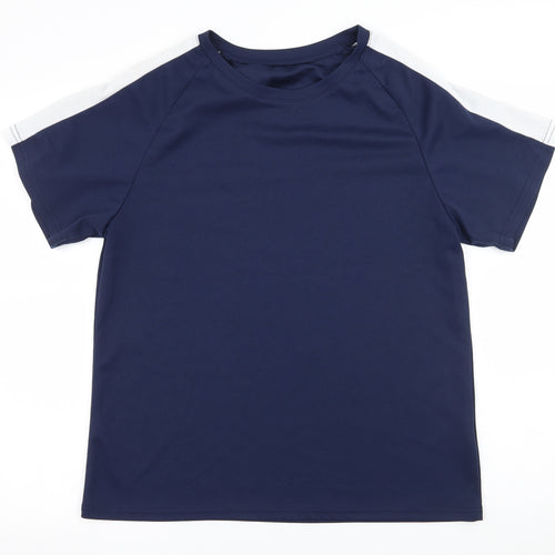 SheIn Womens Blue Striped Jersey Basic T-Shirt Size M