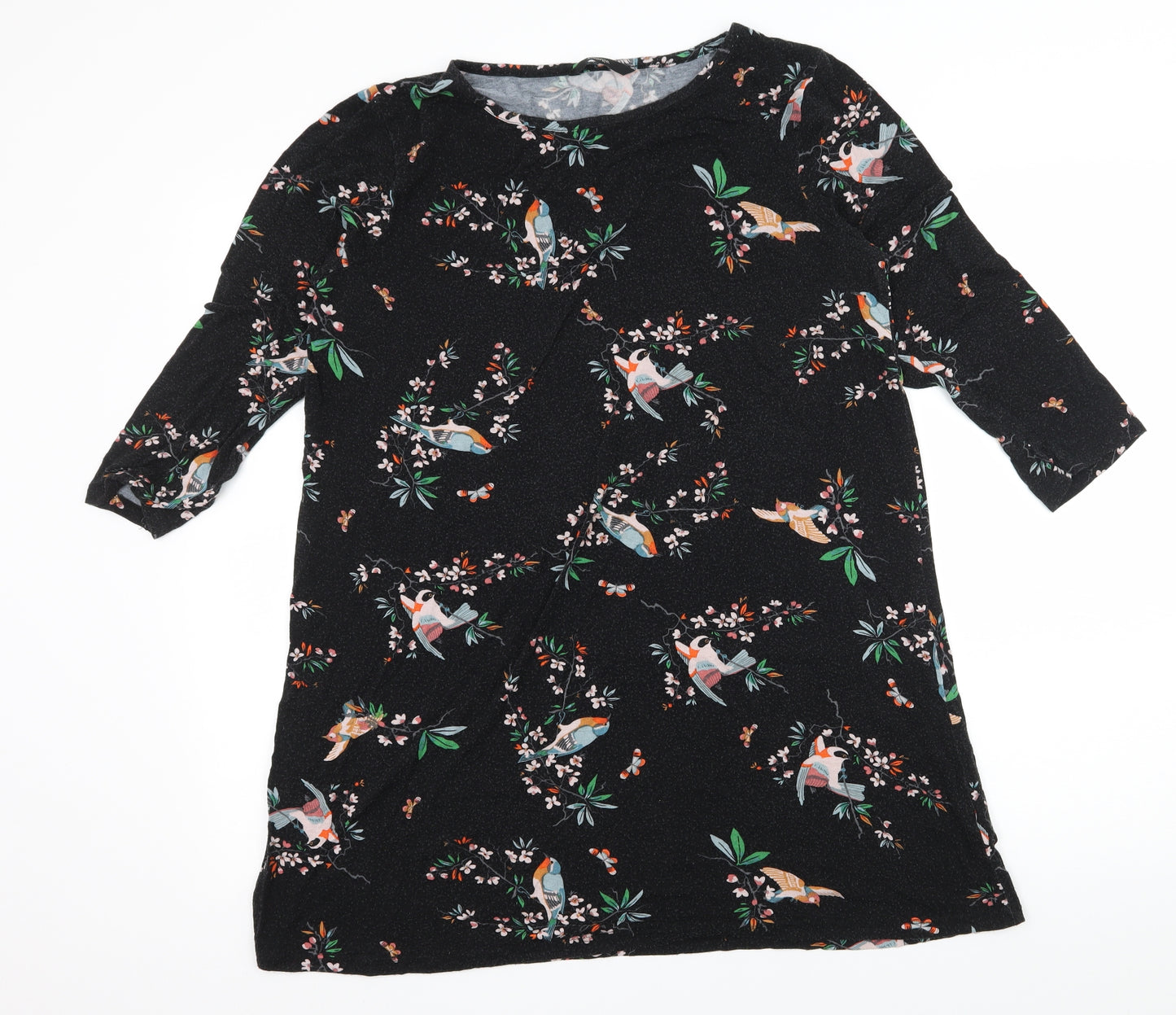 George Womens Blue Geometric Jersey Basic T-Shirt Size 12  - Bird Print