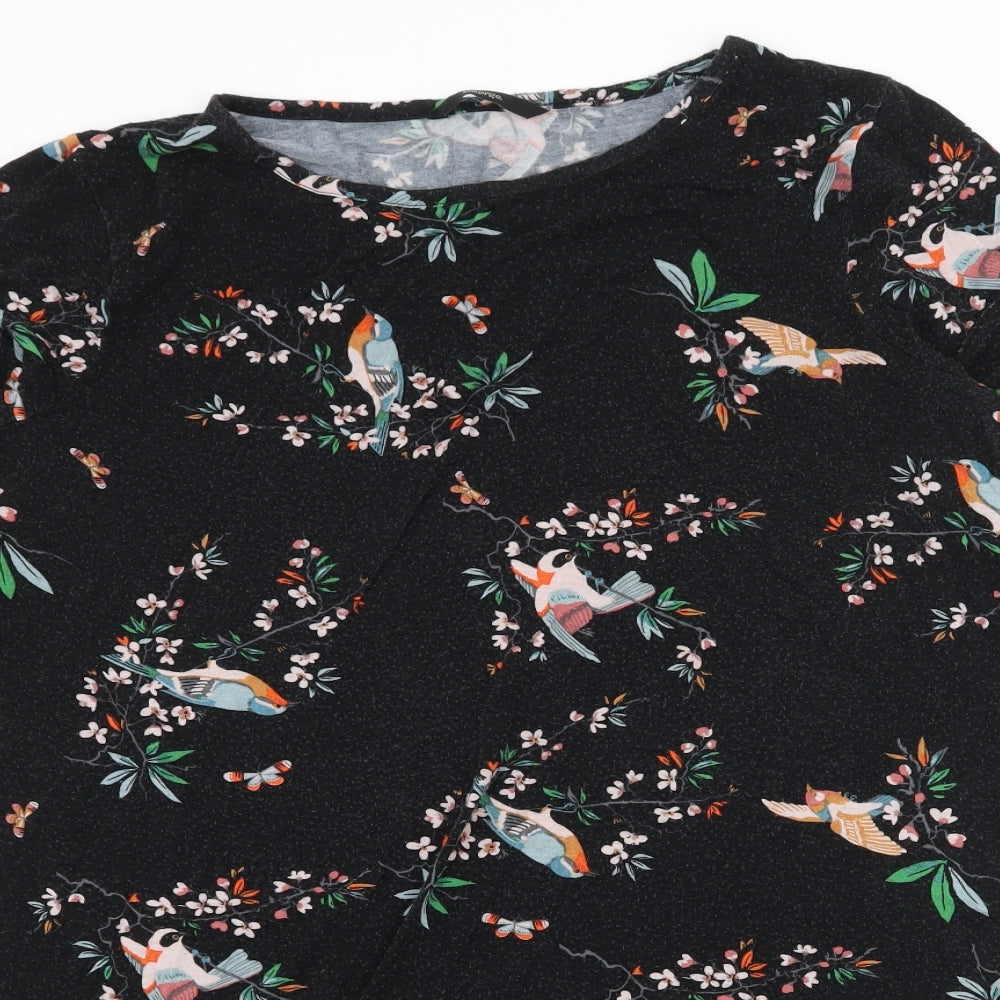 George Womens Blue Geometric Jersey Basic T-Shirt Size 12  - Bird Print