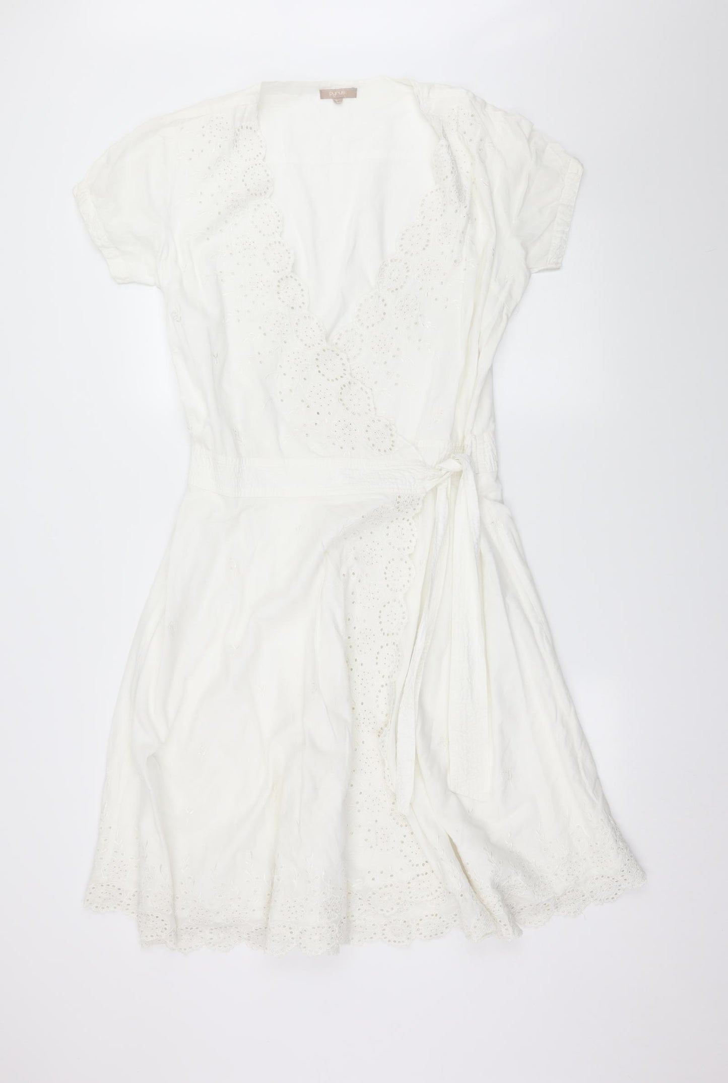 Pyrus Womens White   Wrap Dress  Size L