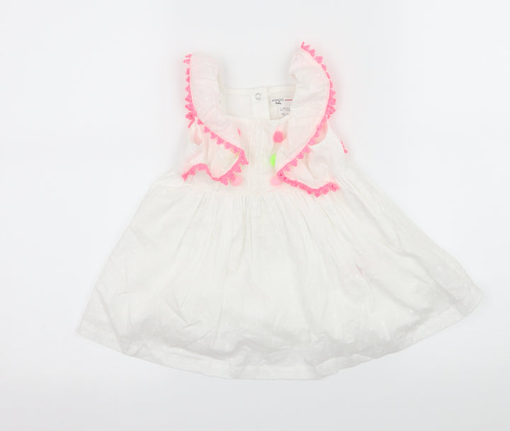 Minoti Girls White   Fit & Flare  Size 6-9 Months
