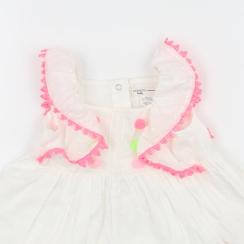Minoti Girls White   Fit & Flare  Size 6-9 Months