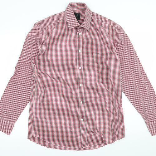 Taylor & Wright Mens Red Check   Button-Up Size 15